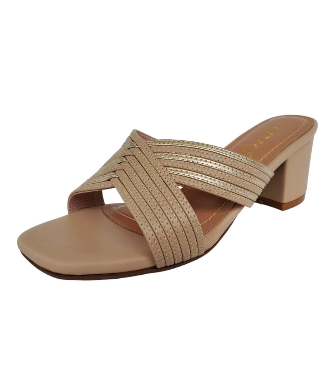 SANDALIA NUDE DORADO VIA MIA